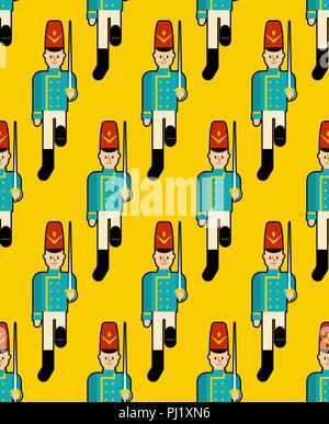 Motif Toy Soldier sans couture. Guardsman plaything arrière-plan. Vector illustration. Illustration de Vecteur