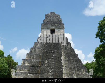 Les ruines mayas de Tikal, Guatemala, avec Temple 1 Banque D'Images