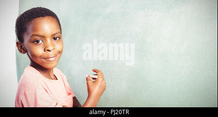 Portrait of boy panneau greenboard par Banque D'Images