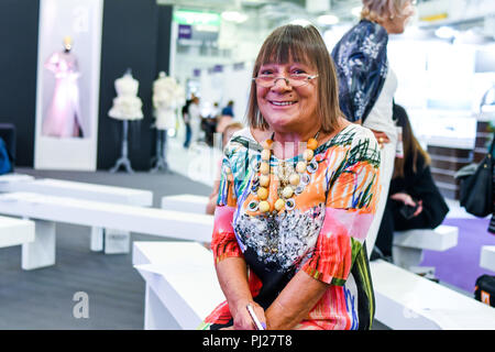 Londres, Royaume-Uni. 3 Septembre, 2018. Hilary Alexander, journaliste de mode assister à l'International Jewellery London 2018 Olympia, Londres, Royaume-Uni. Credit Photo : Alamy/Capital Live News Banque D'Images