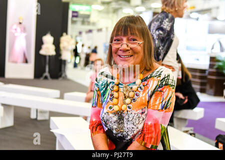 Londres, Royaume-Uni. 3 Septembre, 2018. Hilary Alexander, journaliste de mode assister à l'International Jewellery London 2018 Olympia, Londres, Royaume-Uni. Credit Photo : Alamy/Capital Live News Banque D'Images