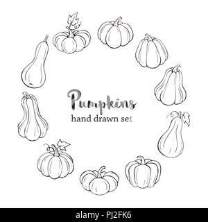 Citrouilles d'art en ligne Illustration de Vecteur