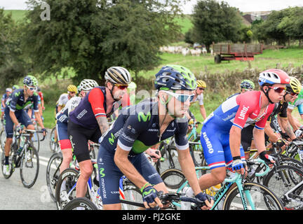 2016 Tour de Bretagne à vélo, avec Bradley Wiggins, équitation à Macclesfield, Cheshire Banque D'Images