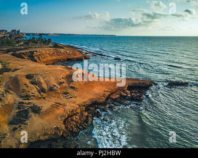Vue aérienne de Mil Palmeras seashore, Espagne Banque D'Images