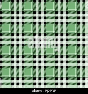 Tissu tartan vert texture dans un motif carré seamless vector illustration Illustration de Vecteur