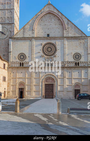 La Cathédrale d'assise, cathédrale San Rufino di Assisi, Assisi, Perugia, Ombrie, Italie Banque D'Images