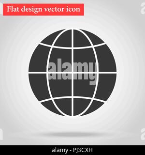 Icône Globe design plat. le symbole de la planète web. vector illust Illustration de Vecteur