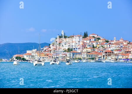 Célèbre île de Poros, Péloponnèse, Grèce. Banque D'Images