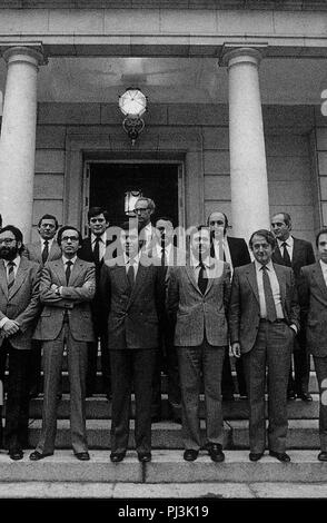 PRIMER GOBIERNO SOCIALISTA DE LA HISTORIA DE ESPAÑA, 1982. Emplacement : PALACIO DE LA MONCLOA, À MADRID. Banque D'Images