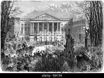 Avènement de Léopold II devant le palais de la nation. Banque D'Images