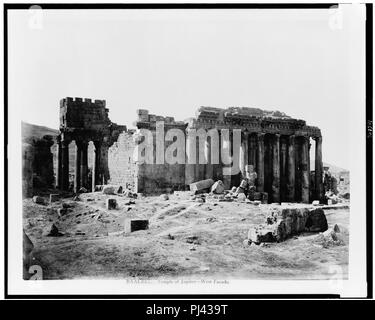 Baalbec. Temple de Jupiter - façade ouest - Bonfils. Banque D'Images