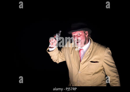 Une performance de Hound of the Baskervilles par l'Illyrie Theatre Company à Cornwall. Banque D'Images