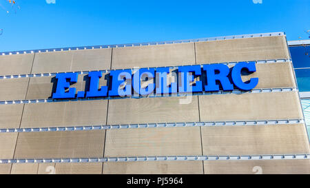 E. Leclerc, la chaîne d'hypermarchés français Banque D'Images