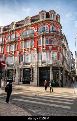 Portugal, Porto, Rua Passos Manuel, Marcolino et haut de gamme, joaillerie et horlogerie boutique au coin de la Rua de Santa Catarina Banque D'Images