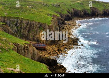 Falaise Mayon Terres,FIN,Cornwall, Angleterre, Royaume-Uni Banque D'Images