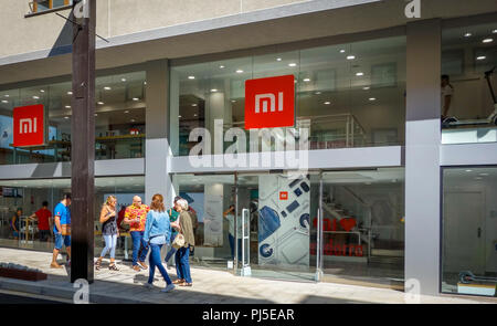 Andorre-la-Vieille, Andorre. Septembre 2018 : Xiaomi Mi flagship store a ouvert ses portes en août 2018 dans ce petit pays européen Banque D'Images