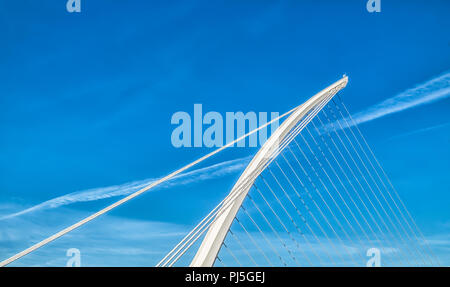 Dublin, Irlande, en mars 2018, close up sur le pont Samuel Beckett Banque D'Images