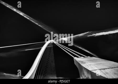 Dublin, Irlande, en mars 2018, close up sur le pont Samuel Beckett Banque D'Images