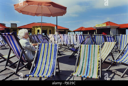 Concert d'orgue, Lido Solarium Cliftonville, près de Margate, Kent, Angleterre, Royaume-Uni, circa 1980 Banque D'Images