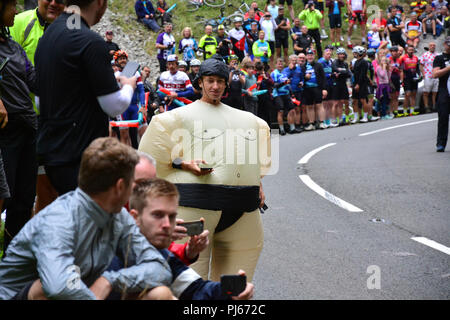 Les gorges de Cheddar, en Angleterre. 4 septembre 2018. Tour de Grande-Bretagne Bristol à l'étape trois. JWO Sports / Alamy Live News Banque D'Images