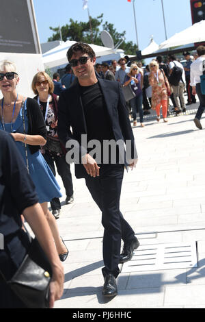 Venise, Italie. 05 Sep, 2018. 75e Festival du Film de Venise, Celebrity Sightings. Sur la photo : Riccardo Scamarcio indépendant : Crédit Photo Agency/Alamy Live News Banque D'Images