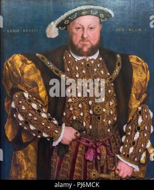 Portrait du Roi Henry VIII, par Hans Holbein, Galleria Nazionale d'Arte Antica, GNAA, Galerie nationale d'Art Ancien, art gallery, le Palazzo Barberini, Banque D'Images