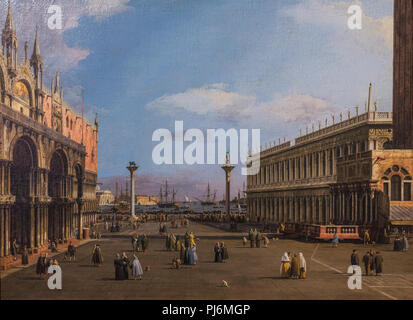 Venise, la Piazzetta avec la bibliothèque de San Marco, de Canaletto, Galleria Nazionale d'Arte Antica, GNAA, Galerie nationale d'Art Ancien, art gallery, P Banque D'Images