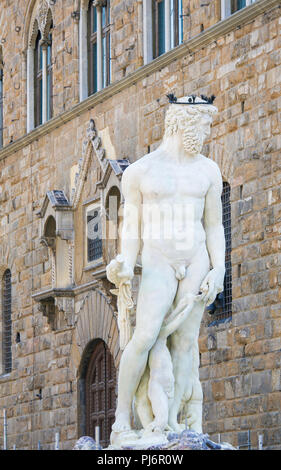 La fontaine de Neptune (Fontana del Nettuno) est une fontaine à Florence, en Italie, situé sur la Piazza della Signoria. Banque D'Images