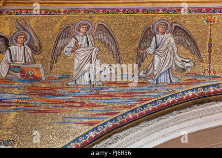 Mosaïques (6e siècle), Église des Saints Côme et Damien intérieur, Basilica dei Santi Cosma e Damiano, Rome, Latium, Italie Banque D'Images