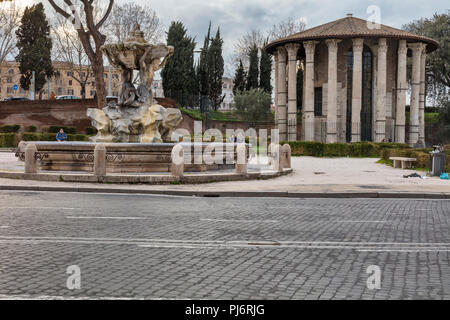 Temple d'Hercule Victor, Hercules Olivarius, Piazza Bocca della Verita, Forum Boarium (2e siècle), Rome, Latium, Italie Banque D'Images