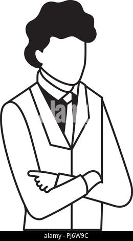 Businessman portrait avec bras croisés business vector illustration Illustration de Vecteur