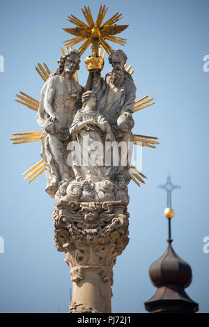 Détail de la Statue de la Sainte-Trinité, Trnava, Slovaquie Banque D'Images