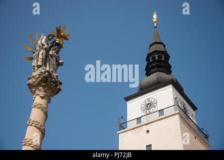 La colonne de la Sainte Trinité et de la ville, dans le centre de la ville de Trnava, Slovaquie Banque D'Images