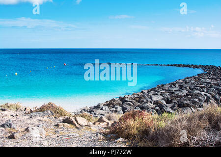 Playa Dorada plage de Playa Blanca, partie sud de Lanzarote, îles Canaries, Espagne Banque D'Images