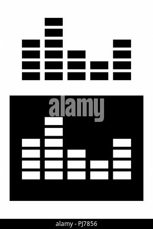 Illustrations en noir et blanc d'Icônes écran Equalizer Illustration de Vecteur