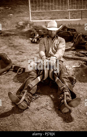 Rodeo Cowboy dans Wimberley, Texas USA Banque D'Images