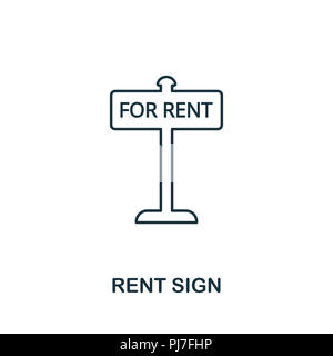 Louer Inscrivez-icône. Élément simple illustration. Louer signer l'icône Contour design de votre collection. Web design, applications, logiciels et l'utilisation d'impression. Banque D'Images