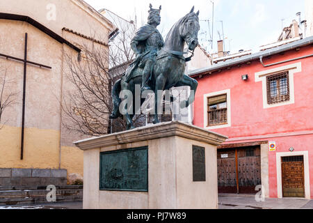 Estatua de Alfonso VIII. Cuenca. Castilla la Mancha. España. Banque D'Images