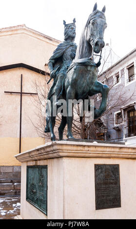 Estatua de Alfonso VIII. Cuenca. Castilla la Mancha. España. Banque D'Images