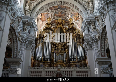 Orgel, Hauptschiff, Dom Saint Stéphane, Stephansdom, Domplatz, Passau, Bayern, Deutschland, Europa Banque D'Images