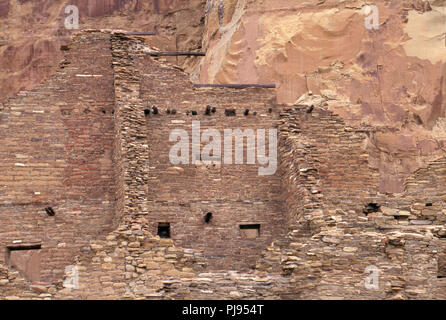 Location des murs en maçonnerie, ruines Anasazi de Pueblo Bonito, Chaco Canyon, Nouveau Mexique. Photographie Banque D'Images