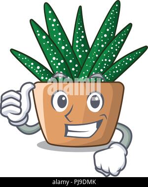 Bravo les petits caractères zebra cactus sur pot Illustration de Vecteur