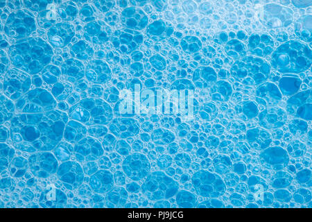 Résumé fond texture de mousse de savon bleu closeup Banque D'Images