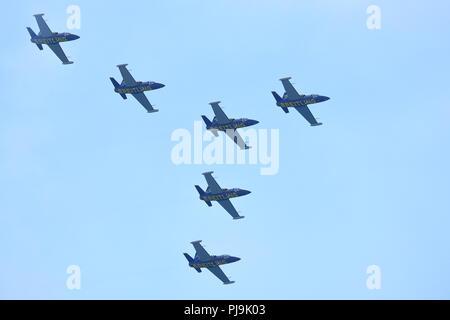 Breitling Jet Team à l'air de Bournemouth, Bournemouth, 2018 Festival UK Banque D'Images