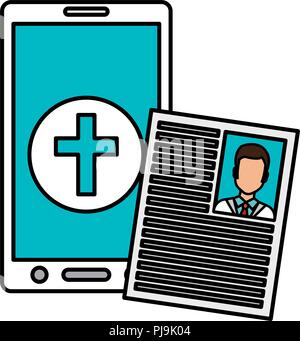 Smartphone avec curriculum médical vector illustration design Illustration de Vecteur