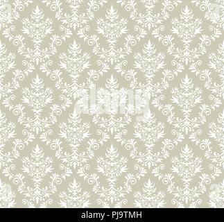 Style vieux papier peint damassé. Seamless vector floraux. Illustration de Vecteur