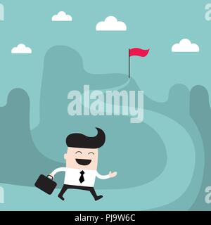 Businessman va à la réussite objectif achievement business concept Illustration de Vecteur