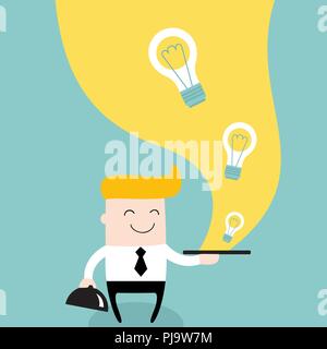 Businessman servir des idées sur la plaque et la réussite de l'entreprise concept lucratif Illustration de Vecteur