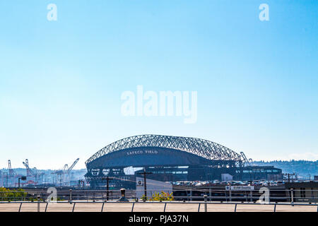 Safeco Field peu avant que le nom ne change en T-Mobile Park à Seattle Washington, la maison des Seattle Mariners Banque D'Images