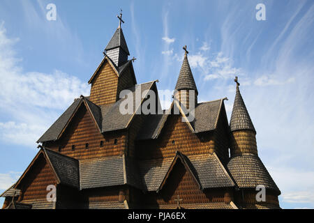 13e siècle à l'église de Heddal Notodden Municipalité, Telemark, Norvège. Banque D'Images